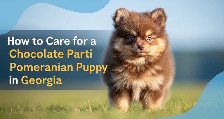How to Care for a Chocolate Parti Pomeranian Puppy in Georgia